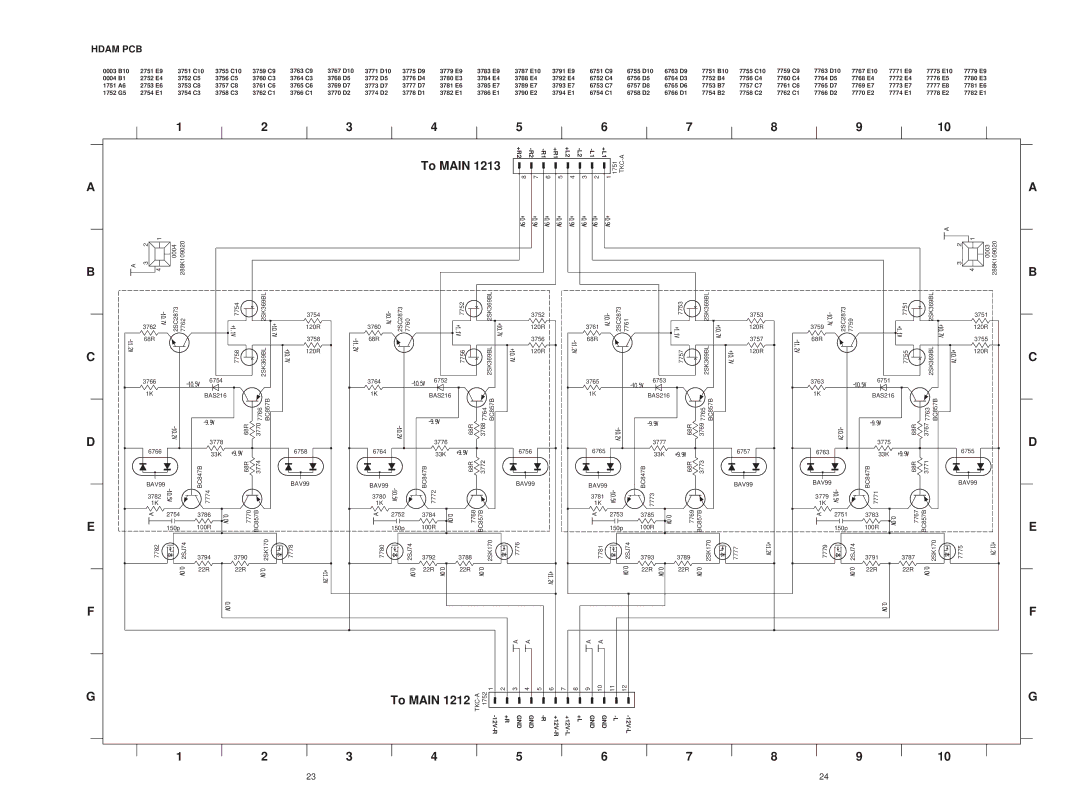 Marantz CD6000SE service manual To Main, Hdam PCB 