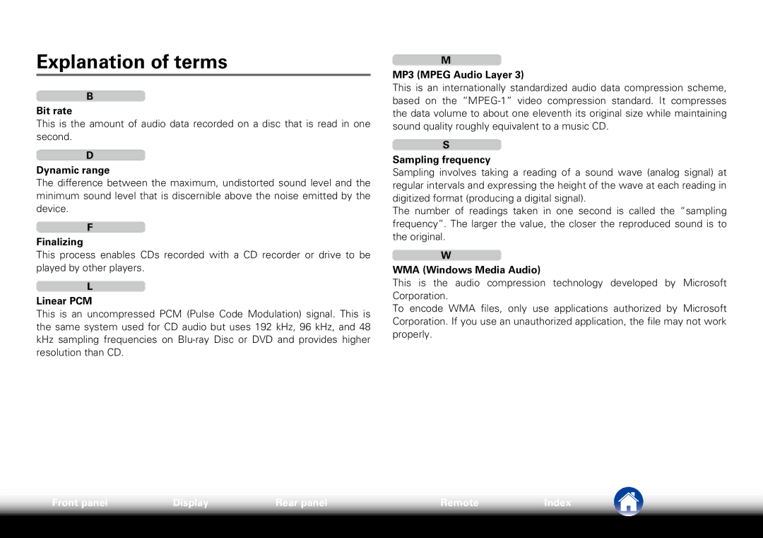 Marantz CD6005 appendix Explanation of terms 