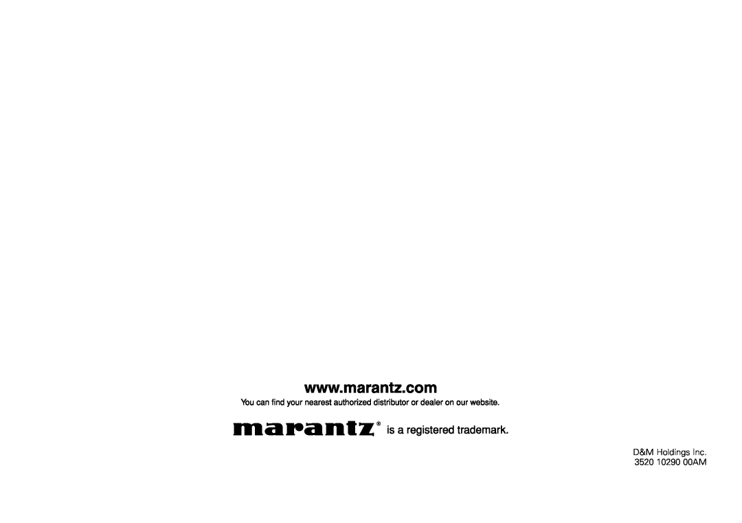 Marantz CD6005 appendix D&M Holdings Inc. 3520 10290 00AM 