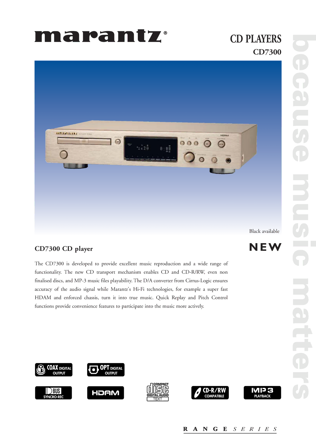 Marantz CD7300 manual CD Players 