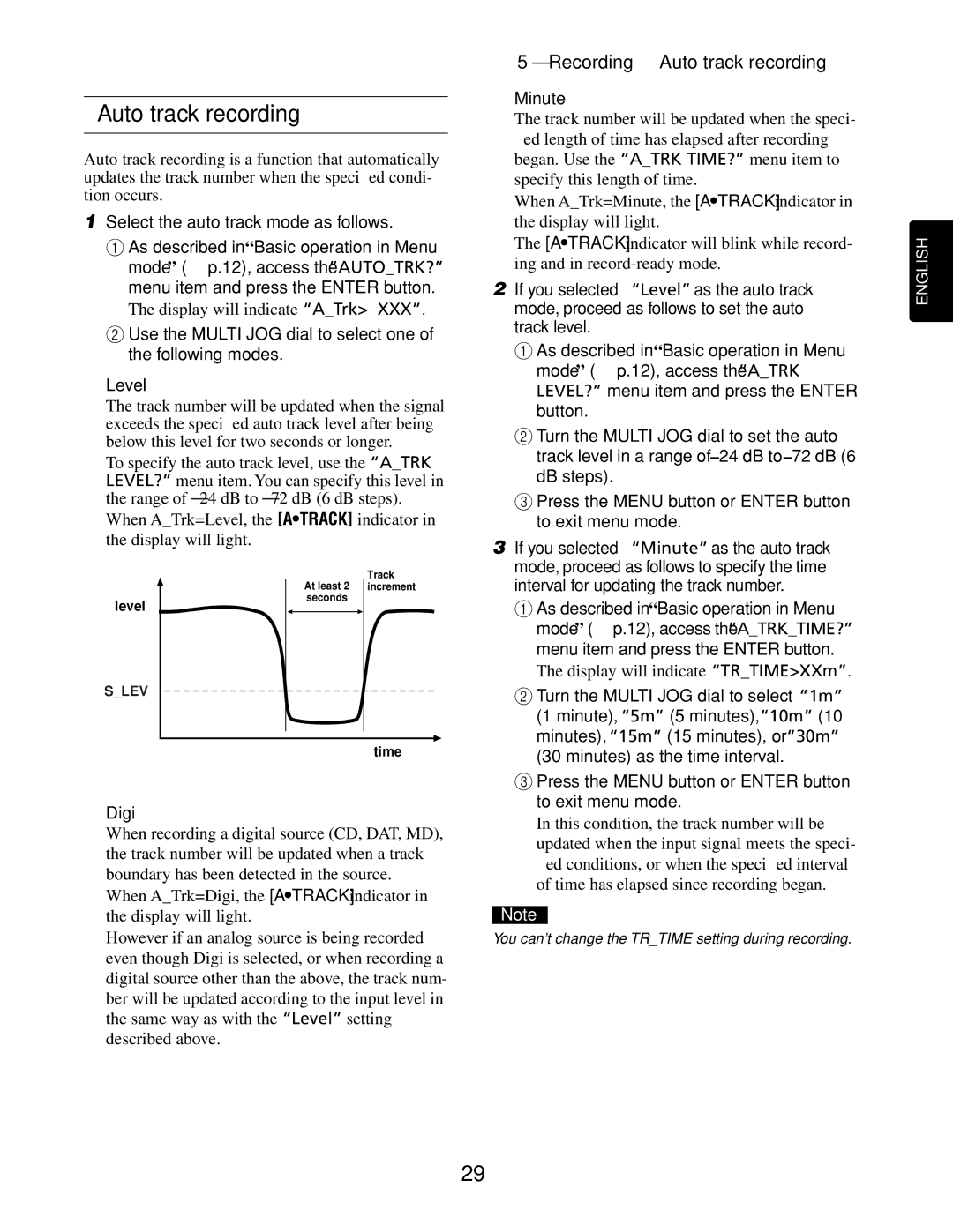 Marantz CDR632 manual Recording-Auto track recording 