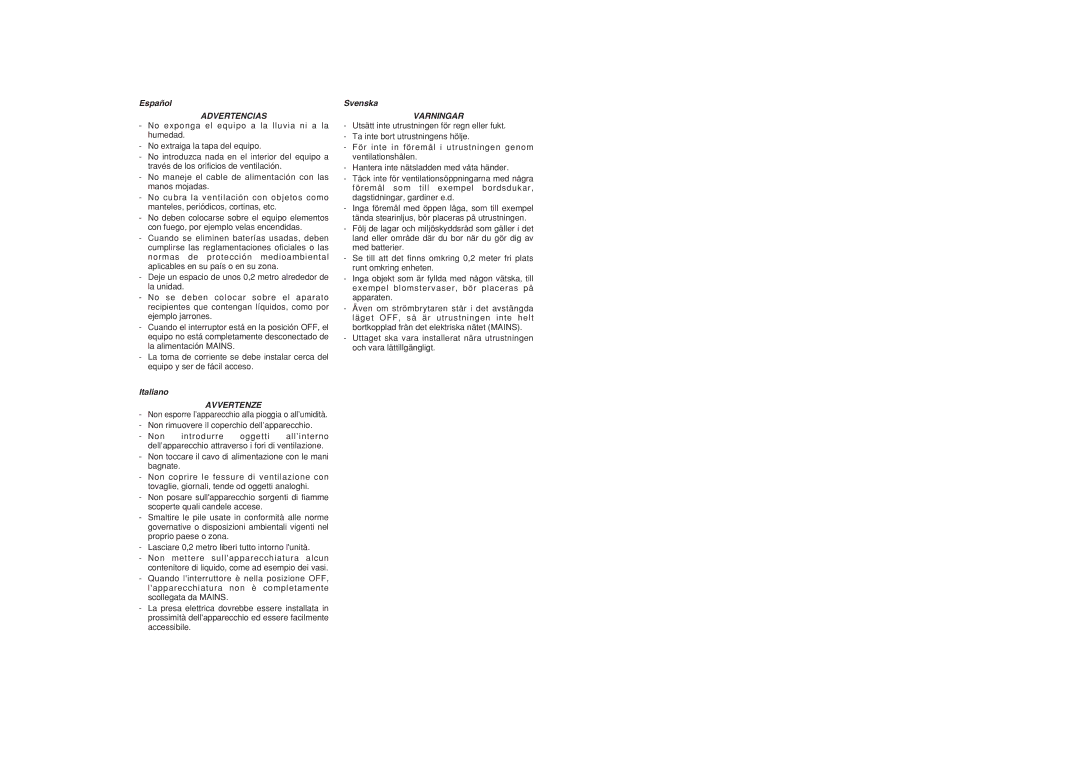 Marantz CR401 manual Advertencias 