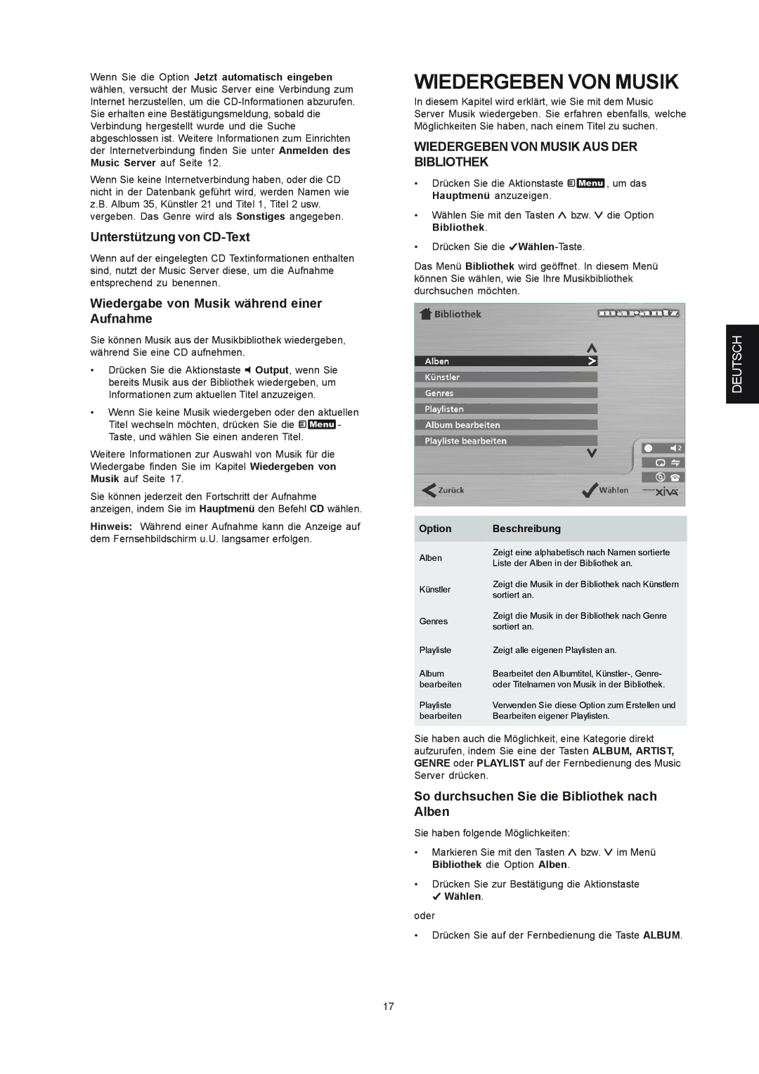 Marantz DH9300 manual Wiedergeben VON Musik, Unterstützung von CD-Text, Wiedergabe von Musik während einer Aufnahme 