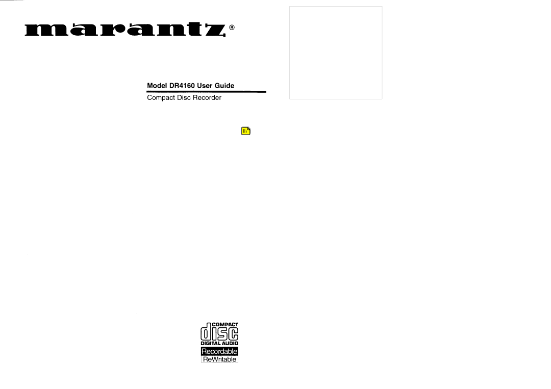 Marantz DR4160 manual 