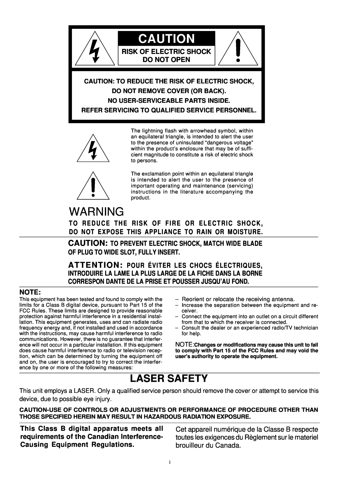 Marantz DR6050 manual Laser Safety 