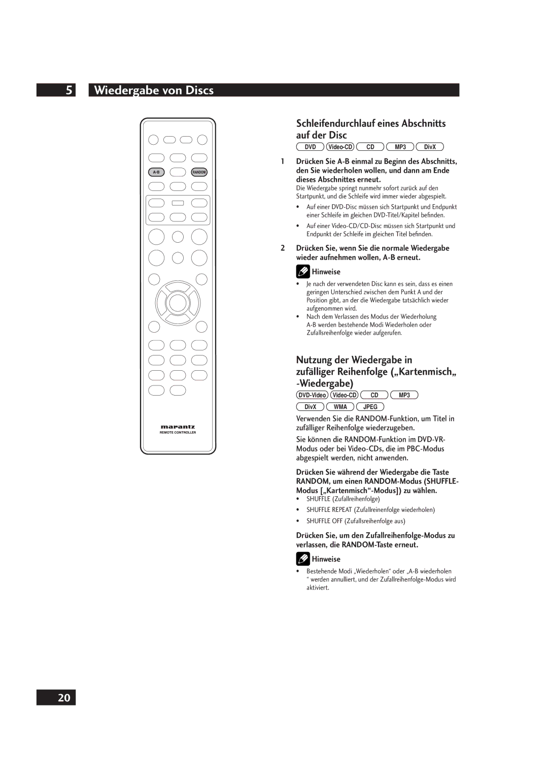 Marantz DV4001 manual Schleifendurchlauf eines Abschnitts auf der Disc, Dieses Abschnittes erneut 