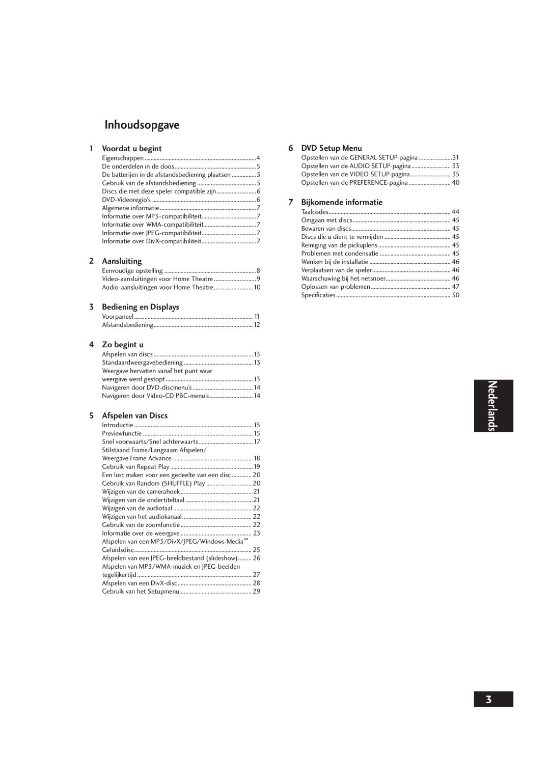 Marantz DV4001 manual Voordat u begint, Aansluiting, Bediening en Displays, Zo begint u, Afspelen van Discs 