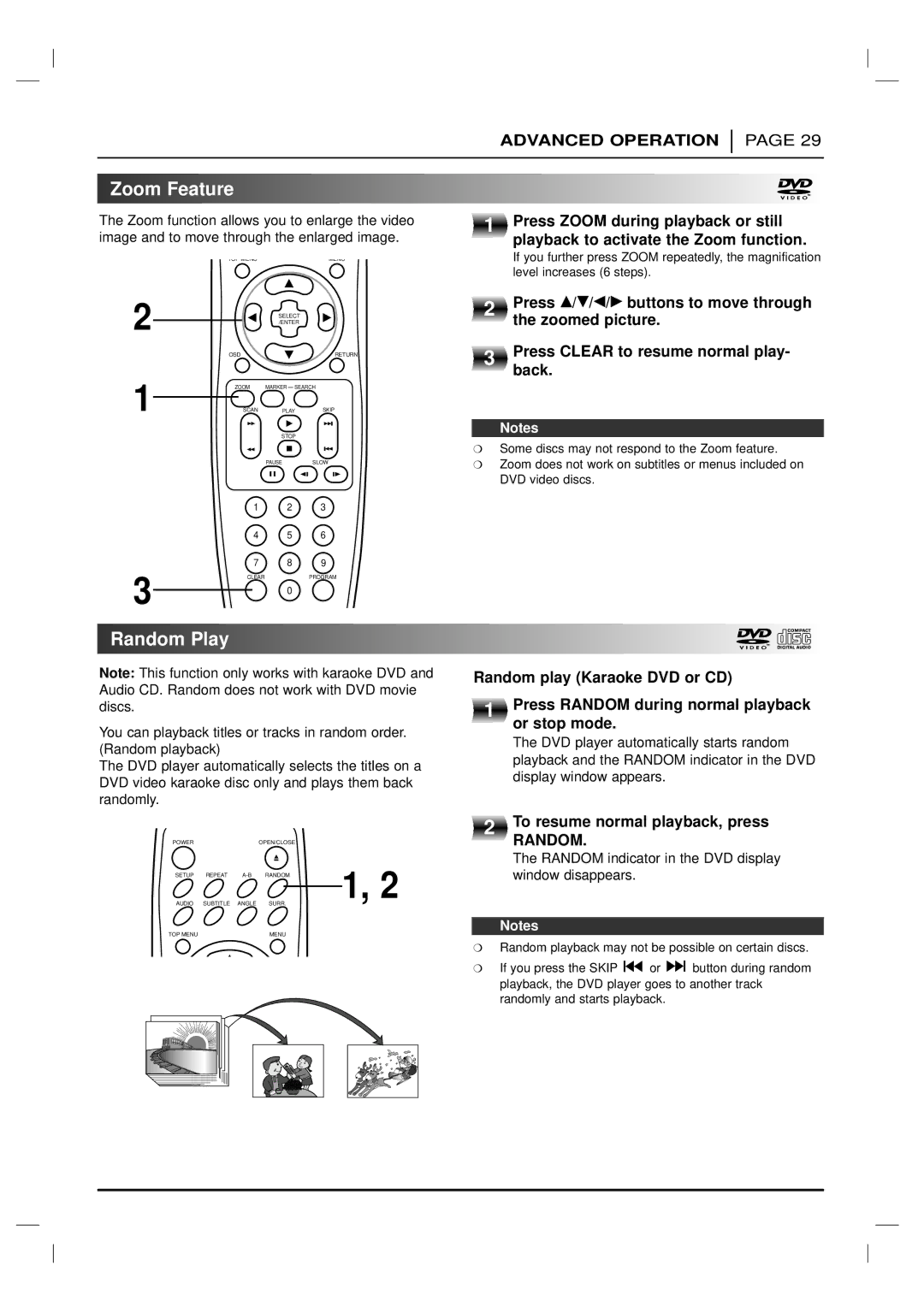 Marantz DV4200 manual Zoom Feature, Random Play 