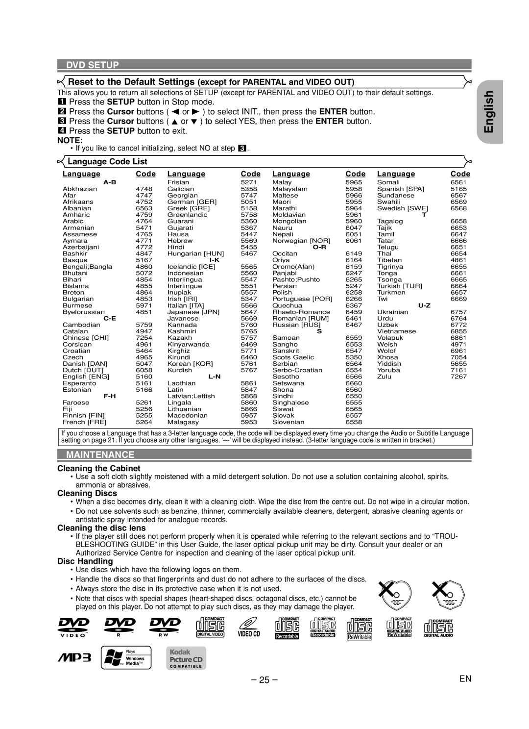 Marantz DV4600 manual Maintenance 