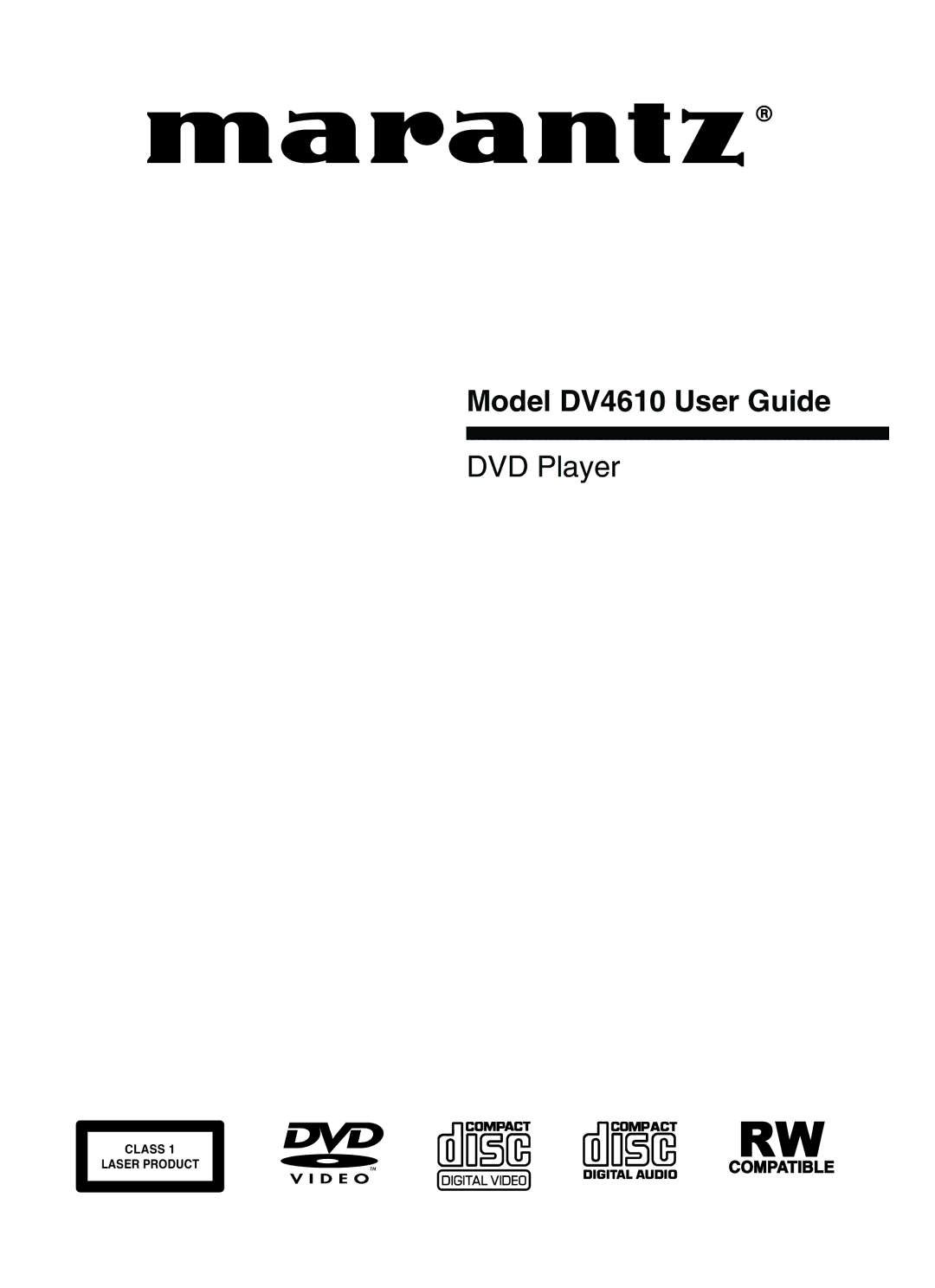 Marantz manual Model DV4610 User Guide 