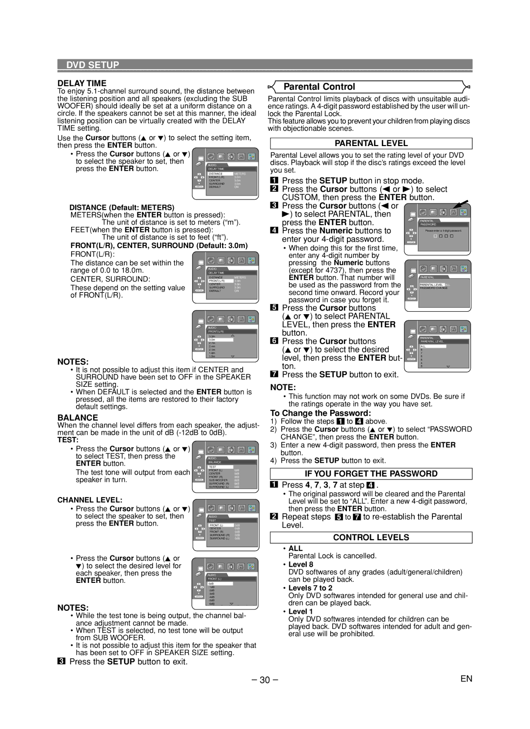 Marantz DV6600 manual Parental Control 