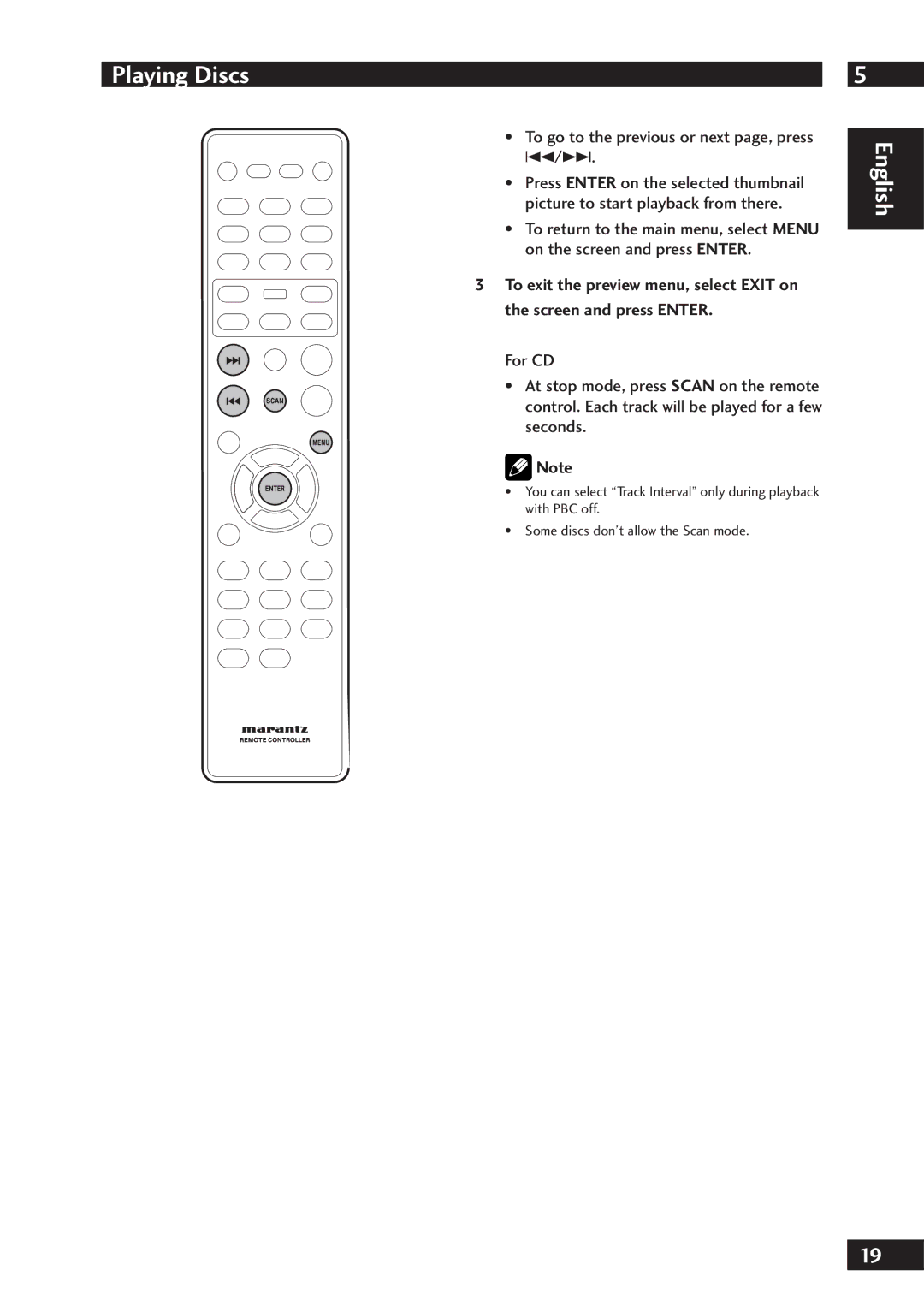 Marantz DV7001 manual To go to the previous or next page, press 4/¢ 