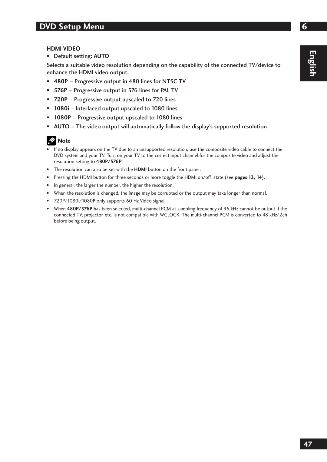 Marantz DV7001 manual Hdmi Video 