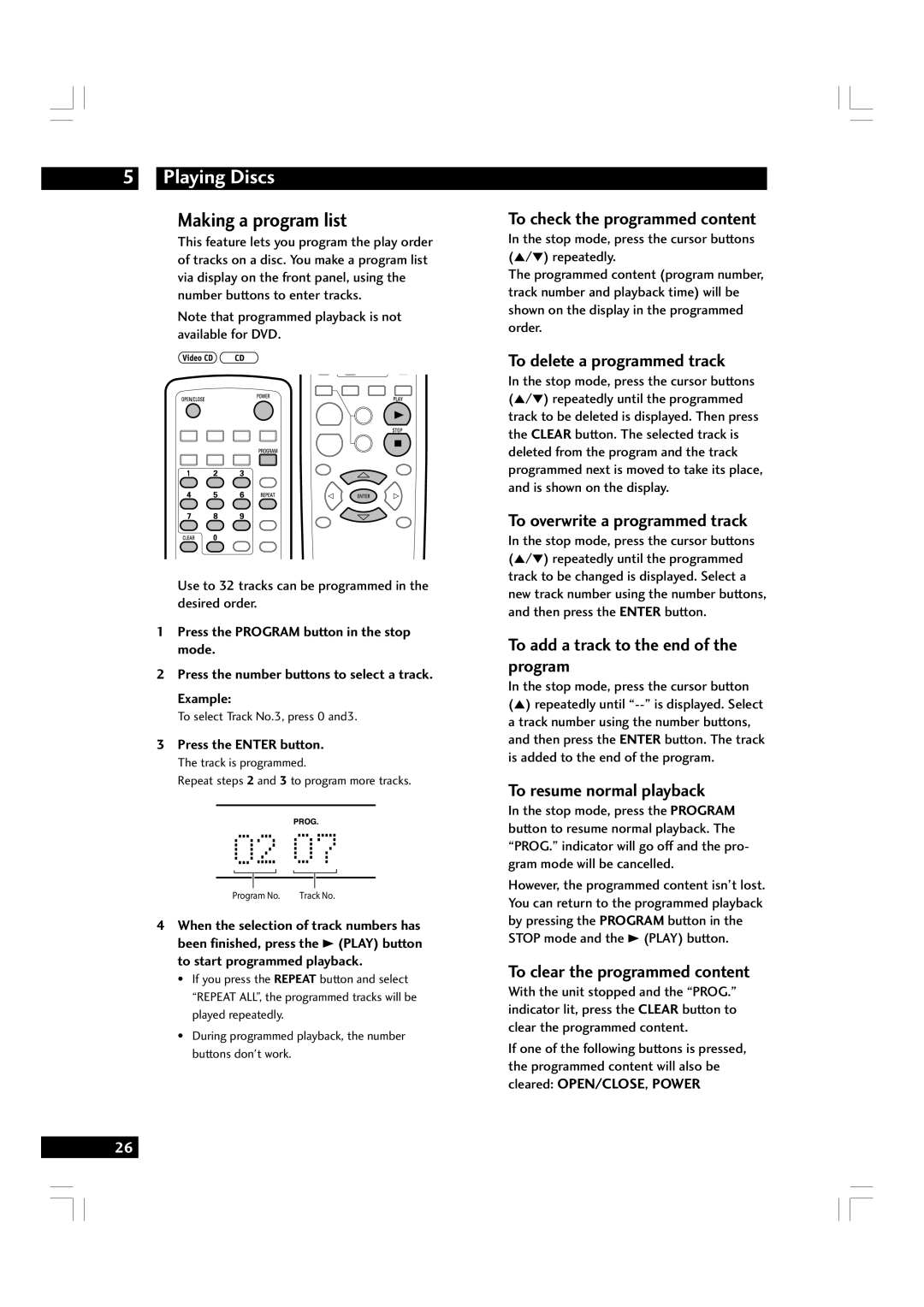 Marantz DV7600 manual Making a program list 