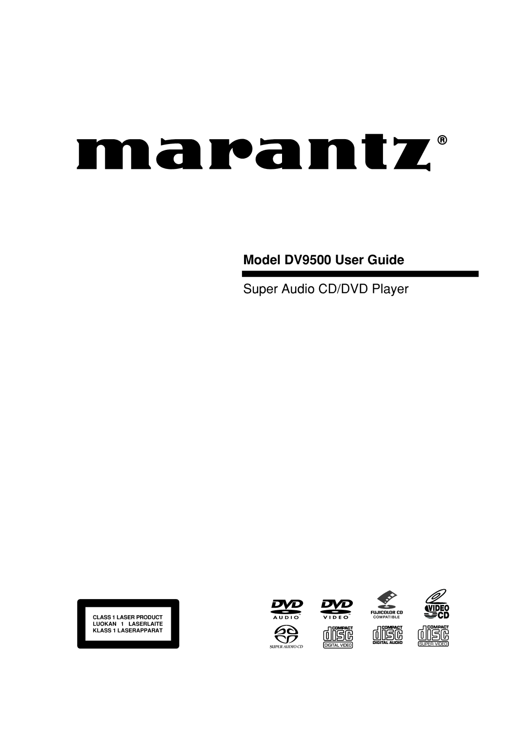 Marantz manual Model DV9500 User Guide 