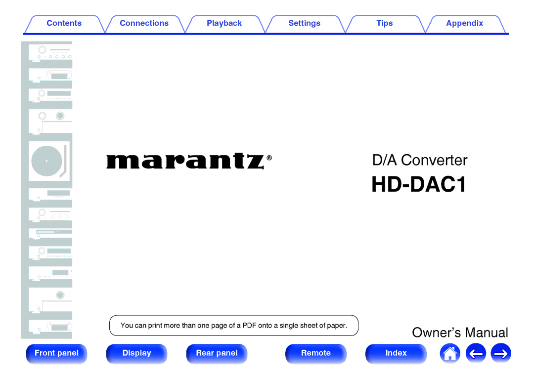 Marantz HD-DAC1 owner manual 