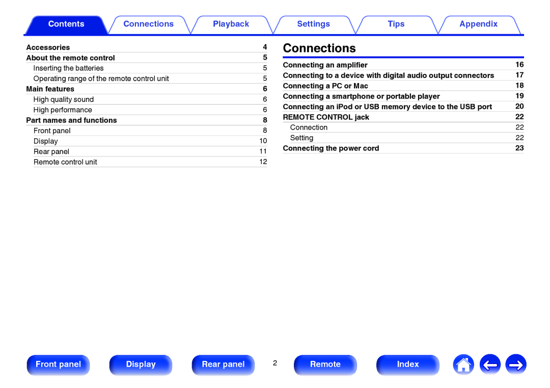 Marantz HD-DAC1 owner manual Connections 