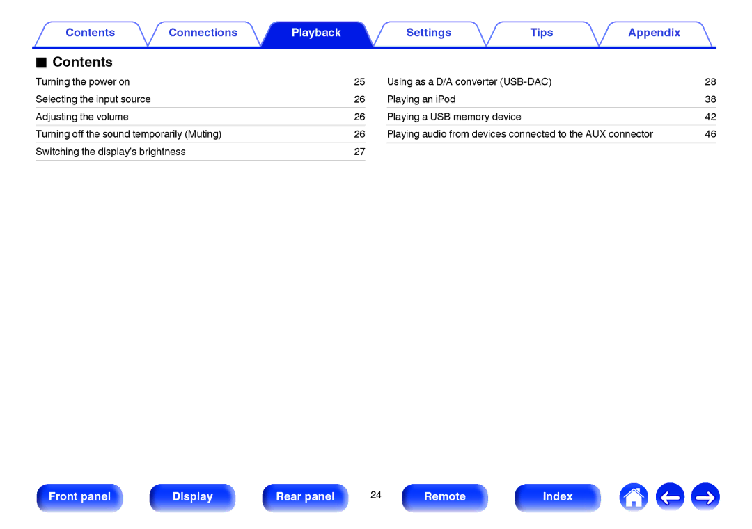 Marantz HD-DAC1 owner manual Playback 