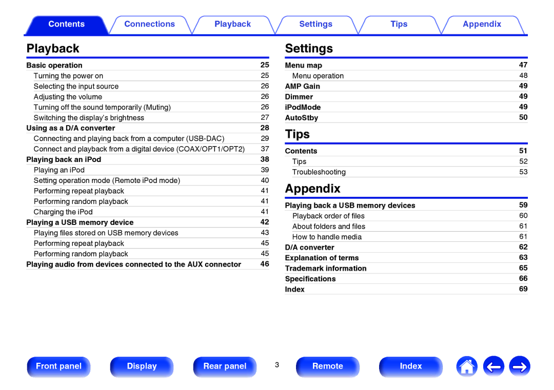 Marantz HD-DAC1 owner manual Basic operation, Using as a D/A converter, Playing back an iPod, Playing a USB memory device 