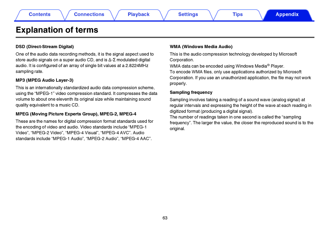 Marantz HD-DAC1 owner manual Explanation of terms 