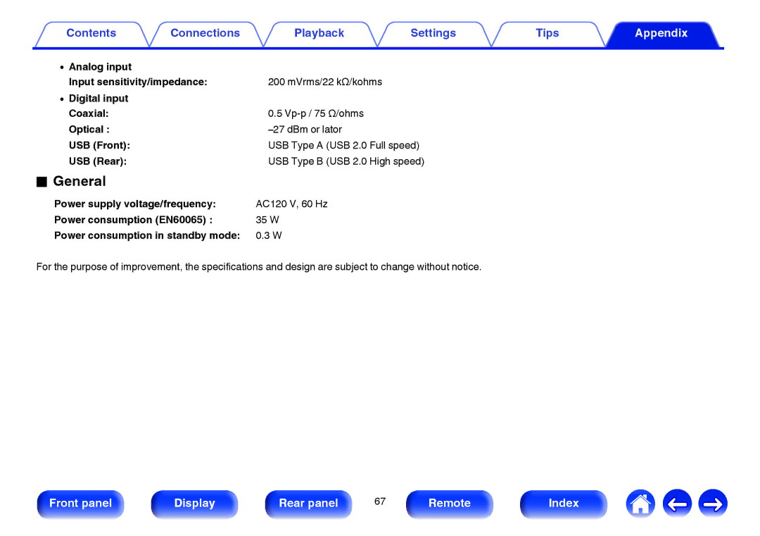 Marantz HD-DAC1 owner manual General 