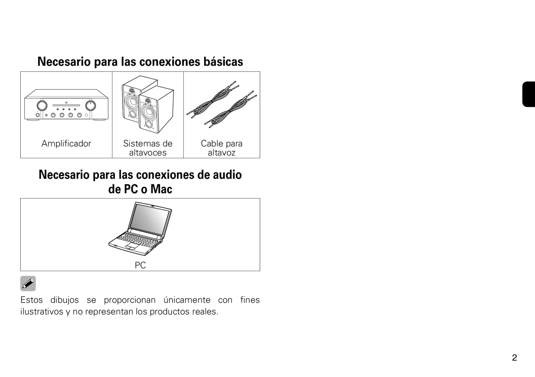 Marantz HD-DAC1 quick start Necesario para las conexiones básicas, Necesario para las conexiones de audio De PC o Mac 