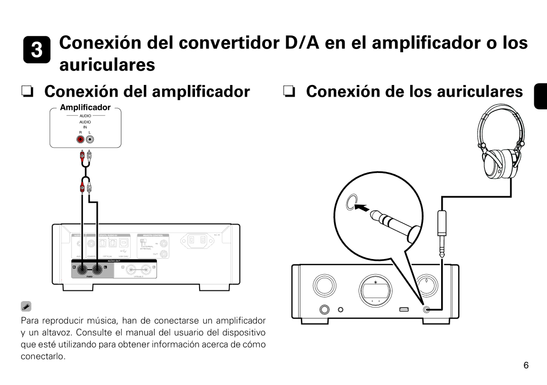 Marantz HD-DAC1 quick start Nn Conexión del amplificador 