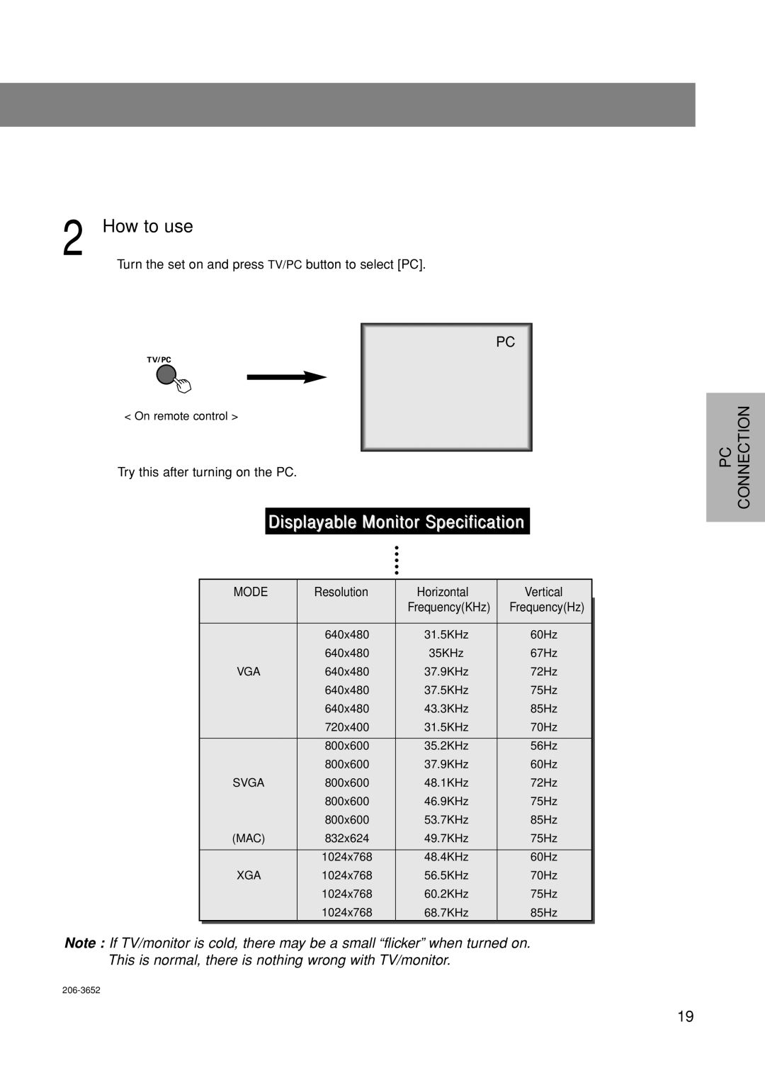 Marantz LC1500 manual Displayable Monitor Specification 