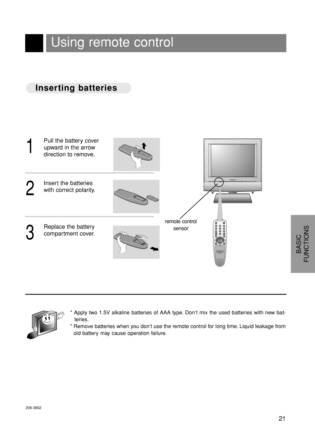 Marantz LC1500 manual Using remote control, Inserting batteries 