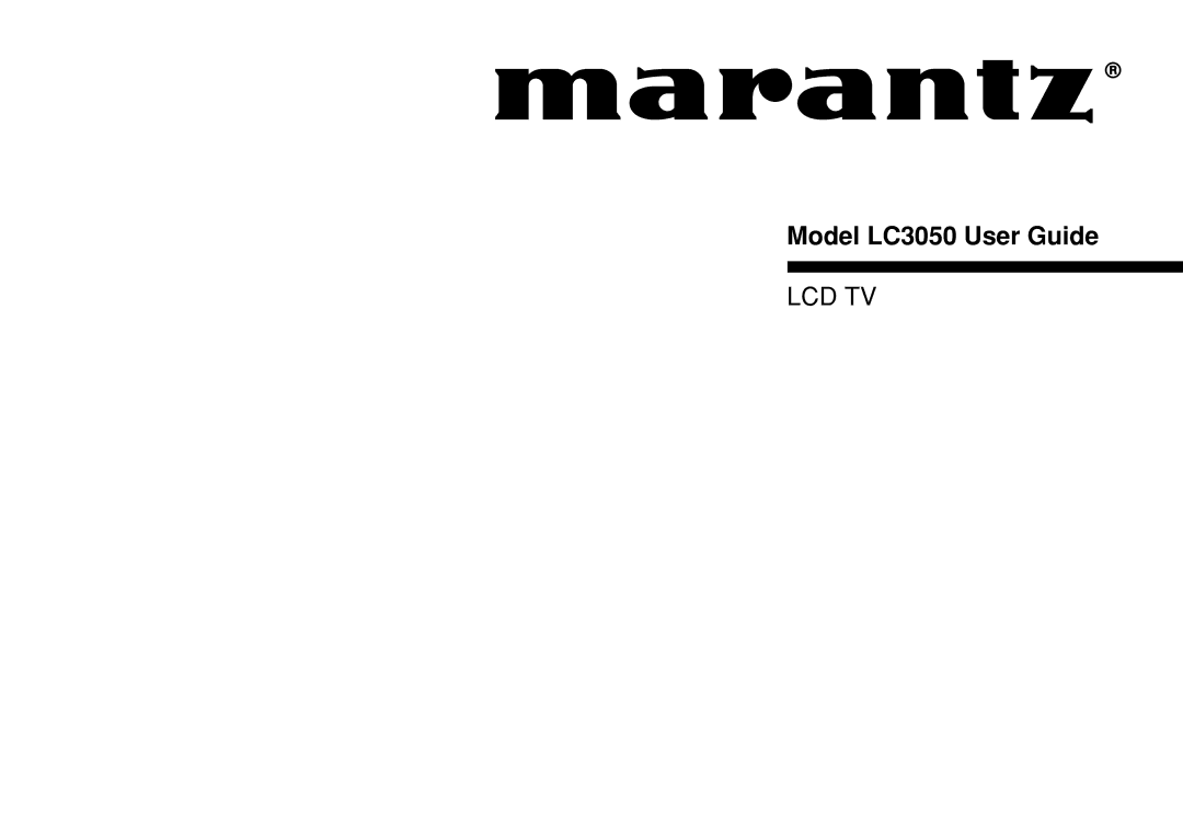 Marantz manual Model LC3050 User Guide 