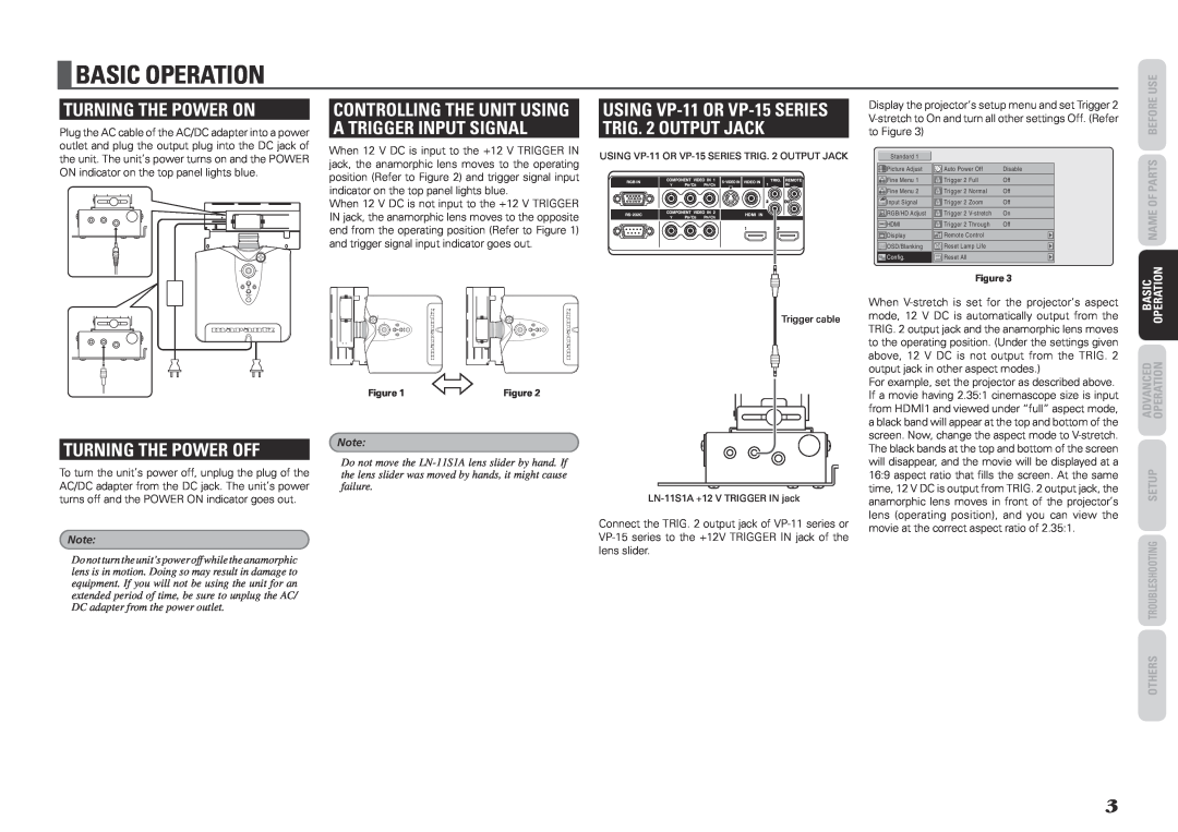 Marantz LN-11S1A manual Basic Operation, Turning The Power On, Turning The Power Off 