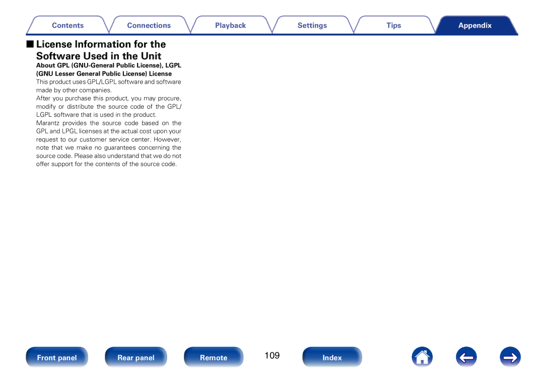 Marantz M-CR510 appendix 22License Information for Software Used in the Unit 