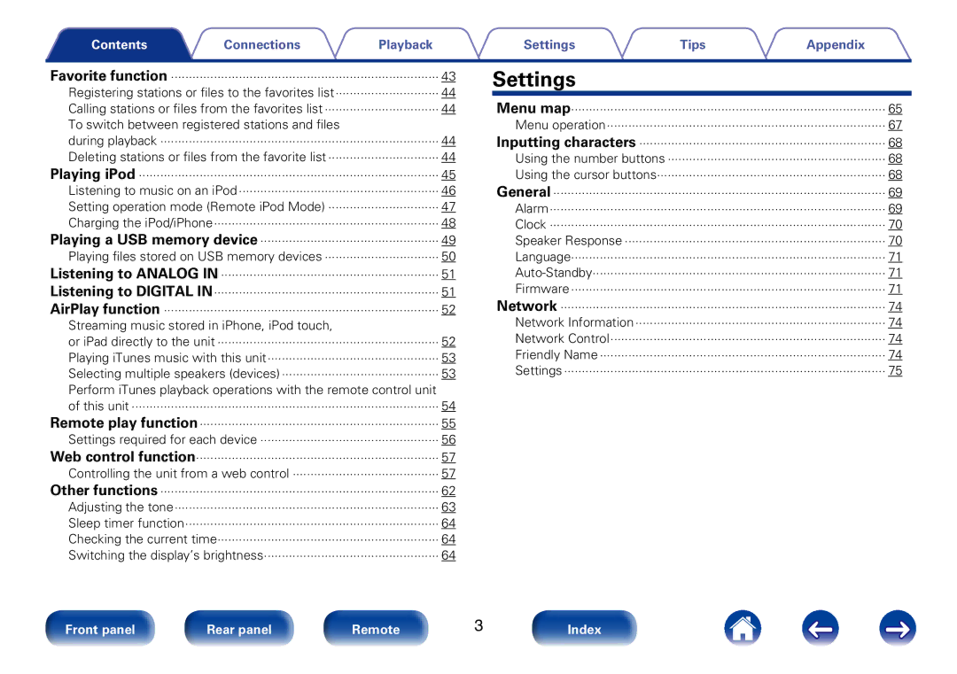 Marantz M-CR510 appendix To switch between registered stations and files, Streaming music stored in iPhone, iPod touch 