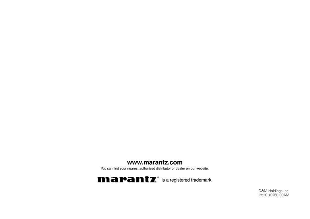 Marantz M-CR610 appendix Holdings Inc 10260 00AM 