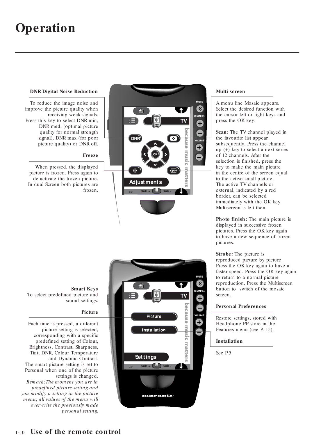 Marantz MAR0076 manual 10Use of the remote control 