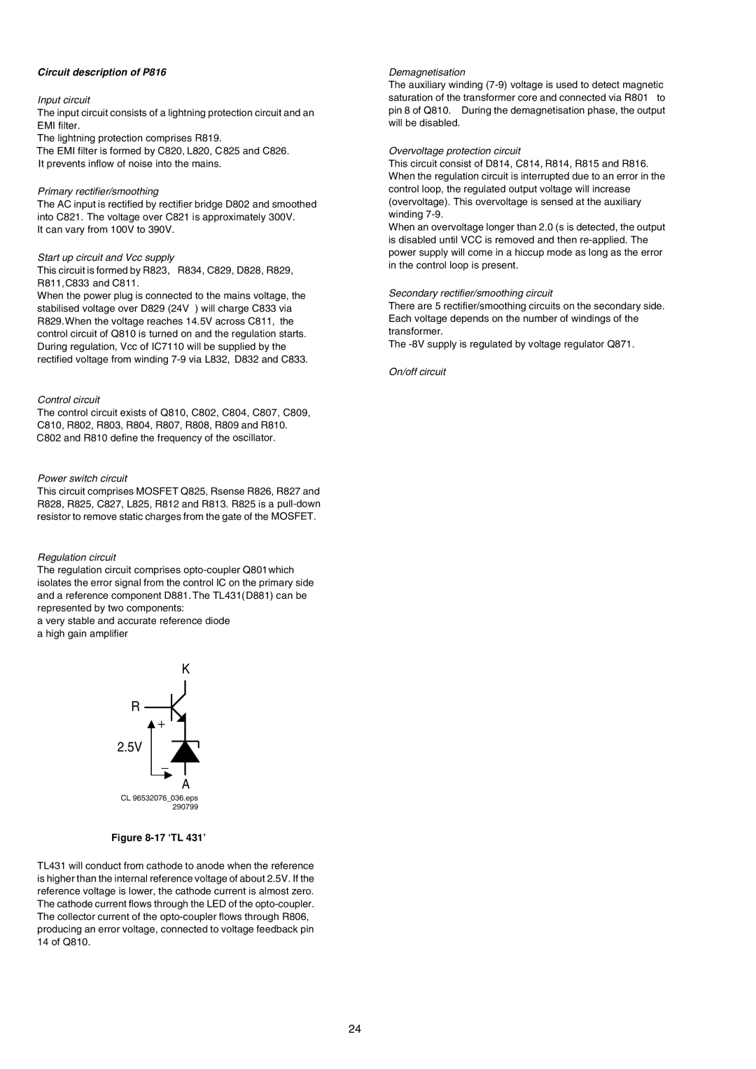 Marantz MAR775, MAR770, DR-6000 service manual Circuit description of P816 