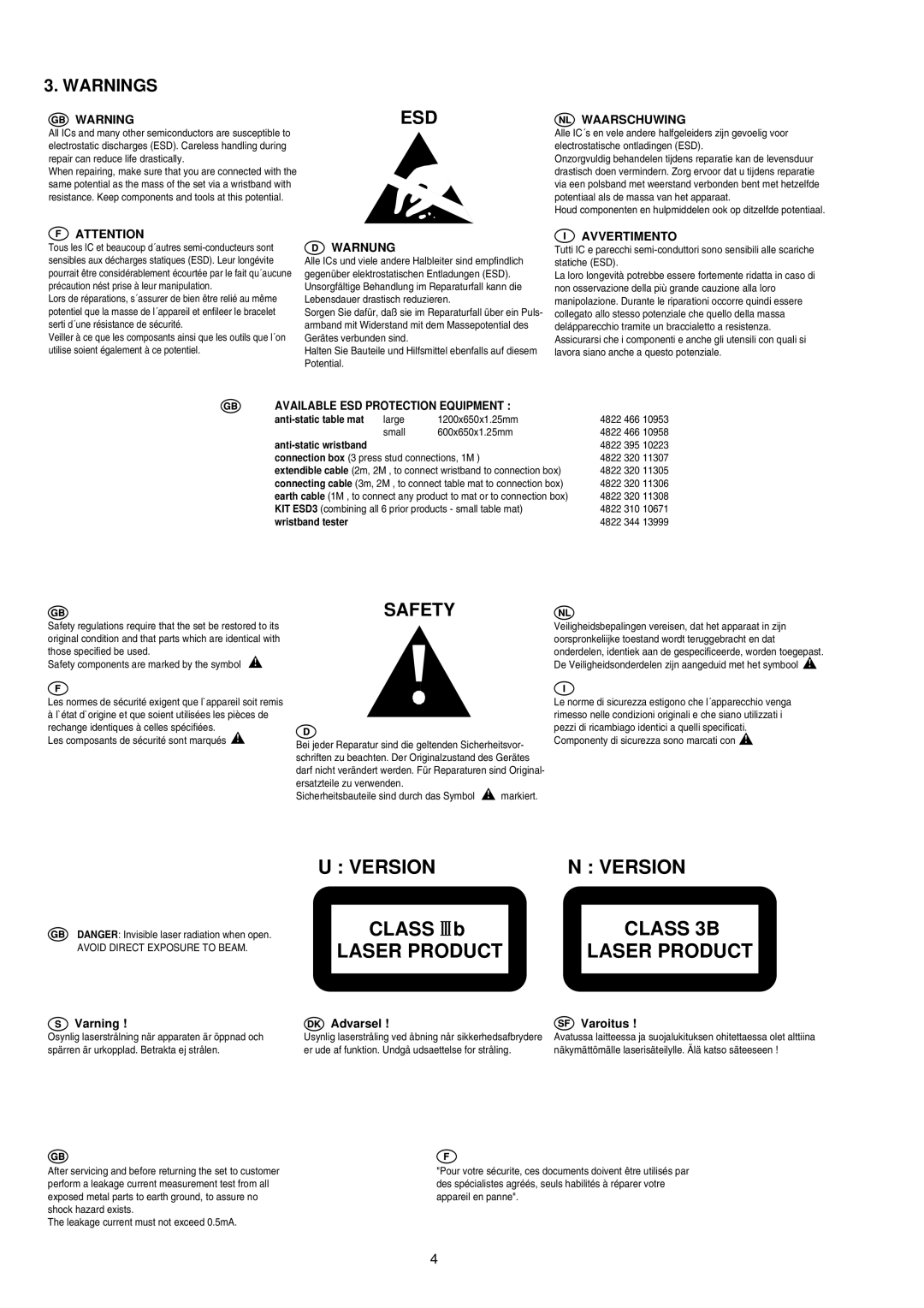 Marantz MAR770, DR-6000, MAR775 service manual Esd, Iii 