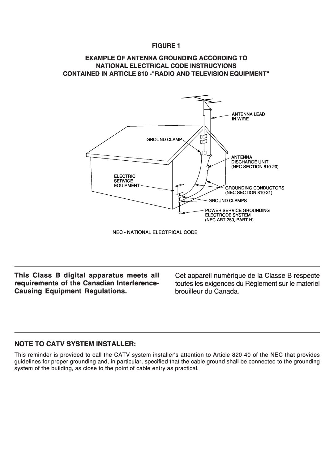 Marantz MM9000 manual Note To Catv System Installer, Figure Example Of Antenna Grounding According To 