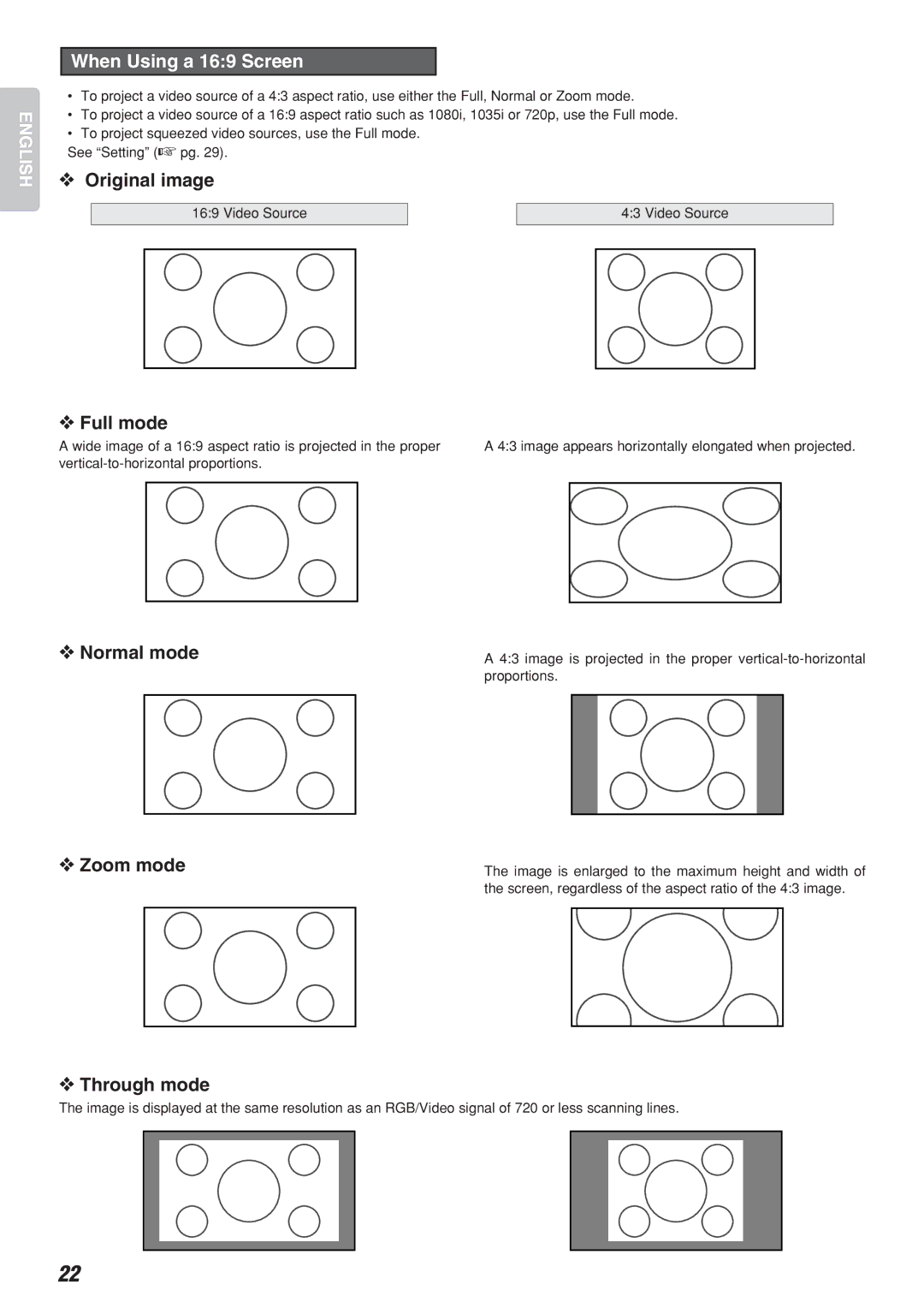 Marantz Model VP-10S1 manual When Using a 169 Screen 