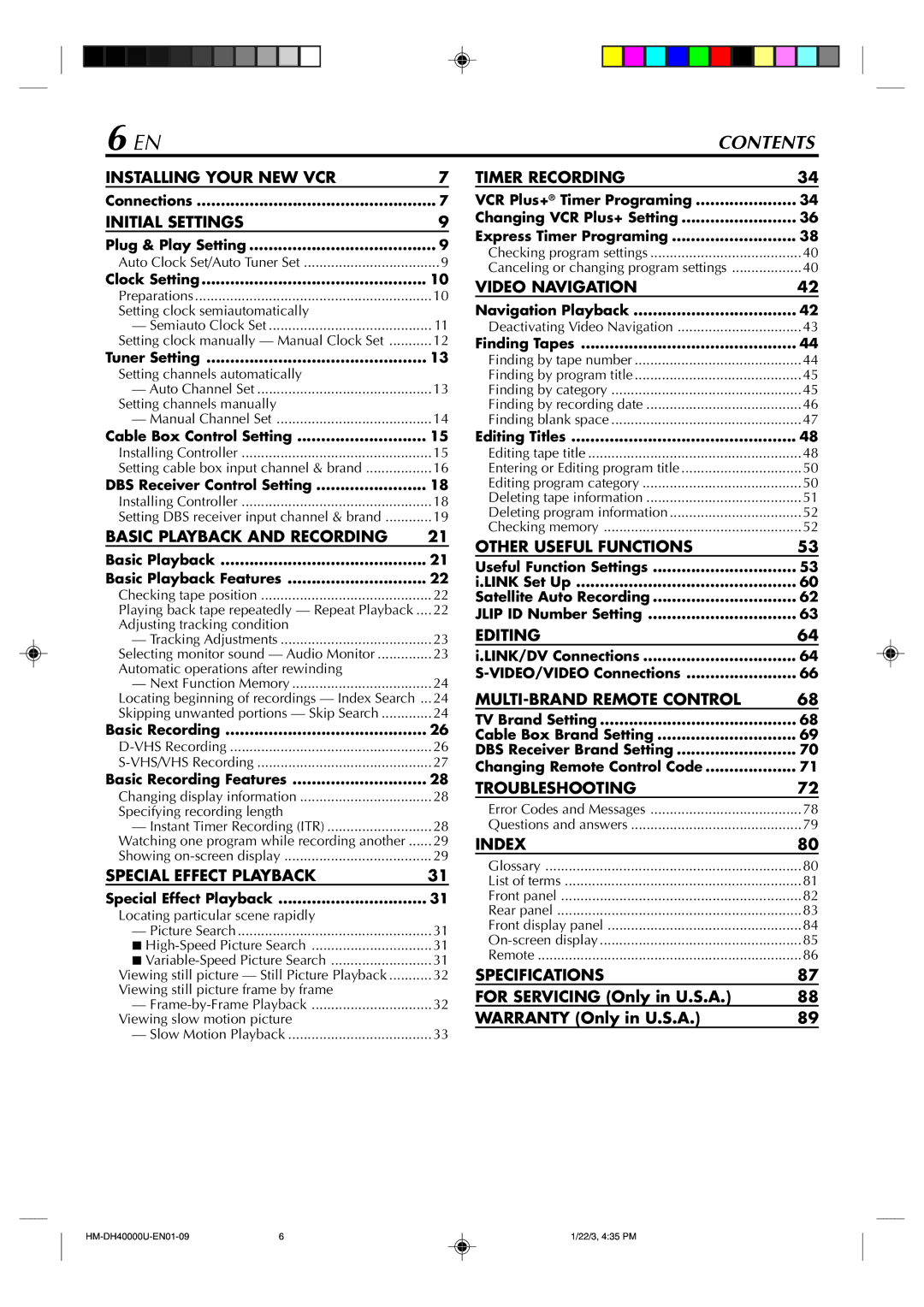 Marantz MV8300_U1B manual Contents 