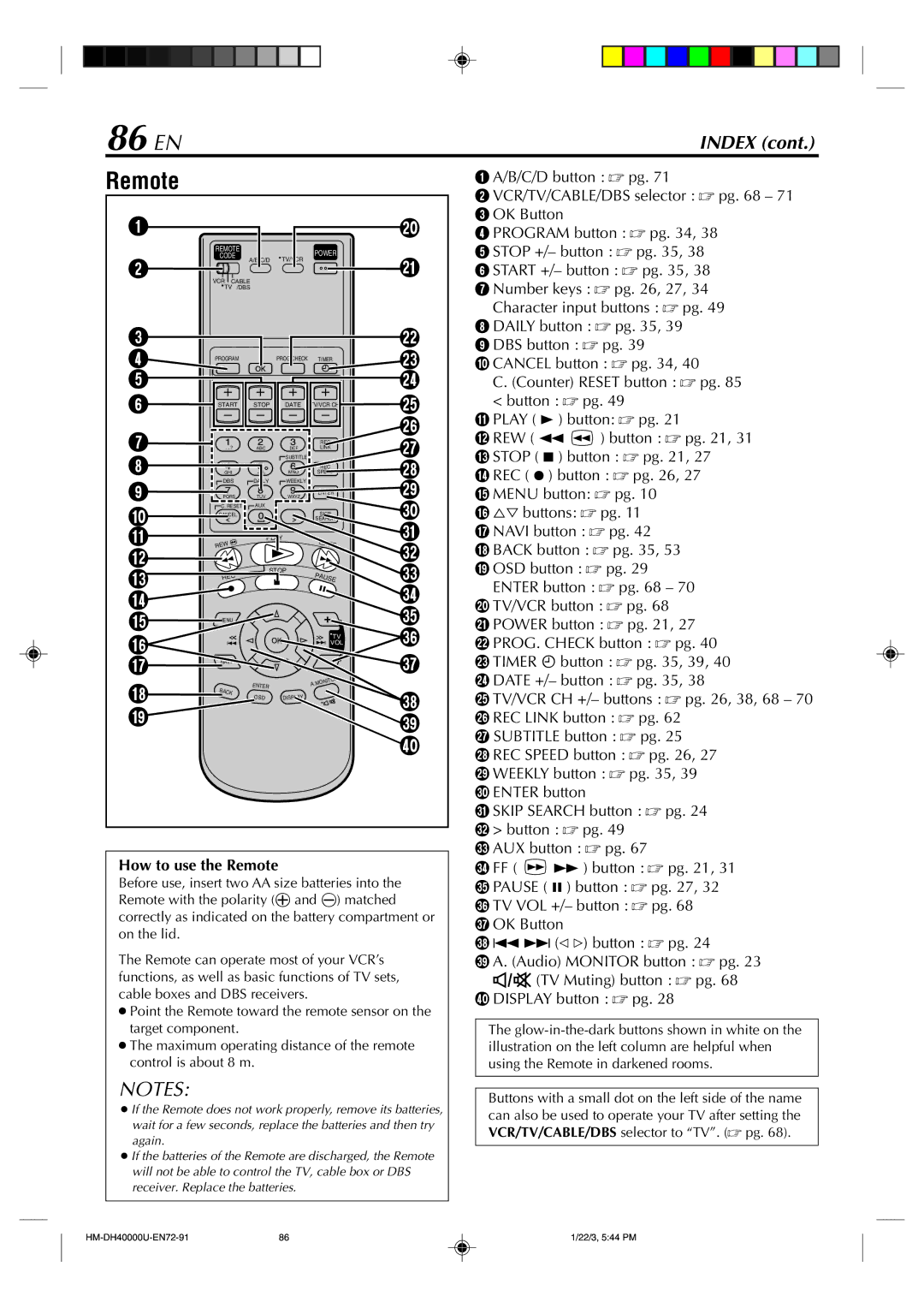 Marantz MV8300_U1B manual 86 EN, How to use the Remote 