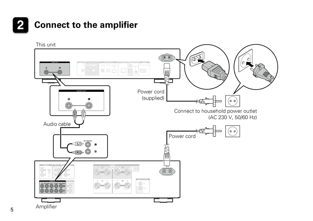 Marantz NA8005 quick start Connect to the amplifier 