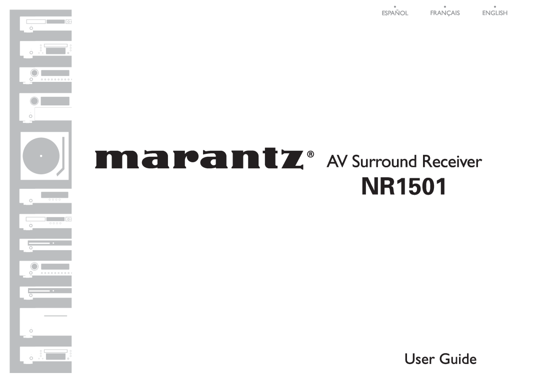 Marantz NR1501 manual AV Surround Receiver, Español Français English 