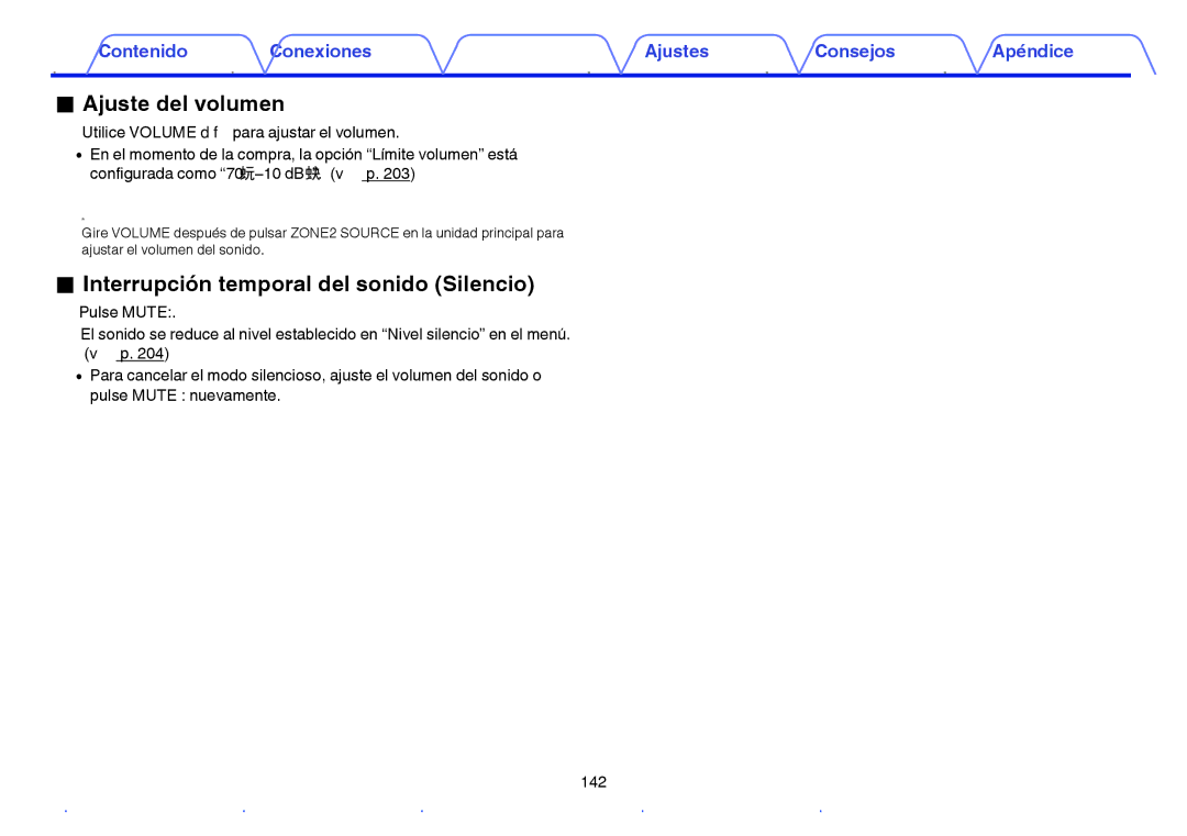 Marantz NR1605 manual Ajuste del volumen, Interrupción temporal del sonido Silencio 