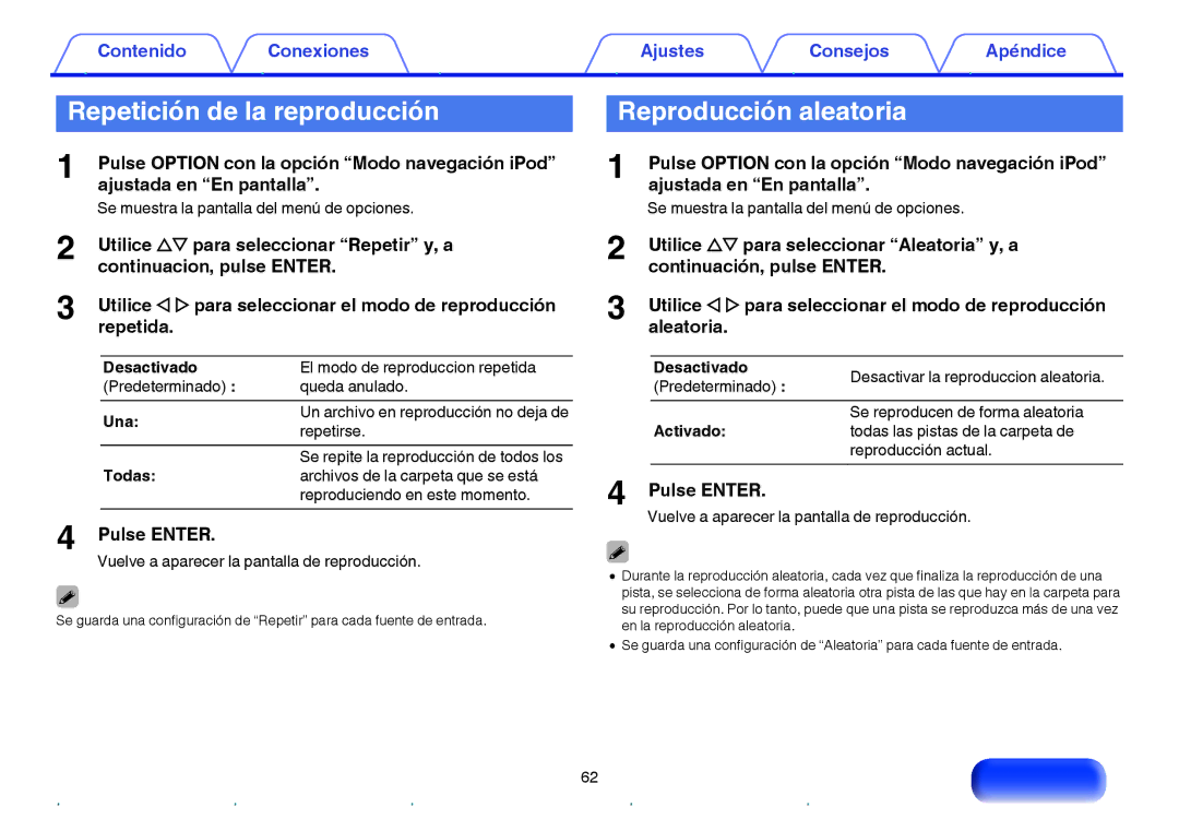 Marantz NR1605 manual Pulse Enter, Desactivado, Una, Todas, Activado 