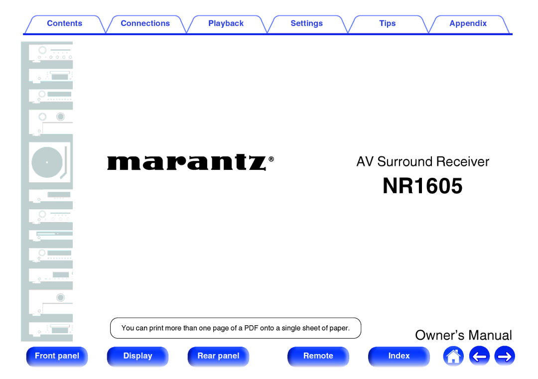 Marantz NR1605 manual 