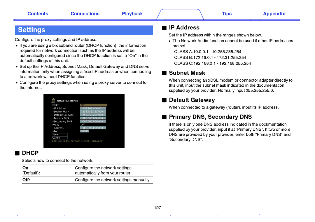 Marantz NR1605 owner manual Settings 