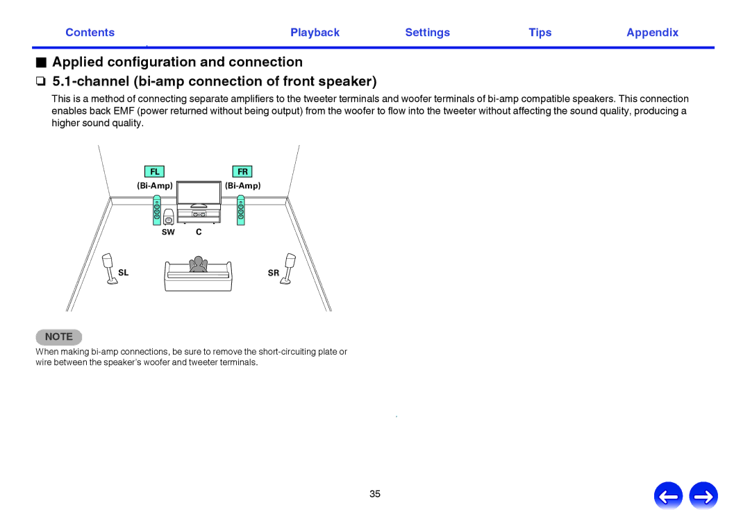 Marantz NR1605 owner manual Bi-Amp 