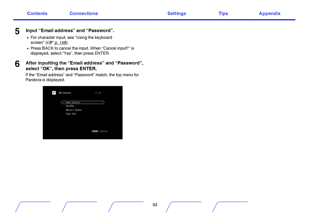 Marantz NR1605 owner manual Input Email address and Password 