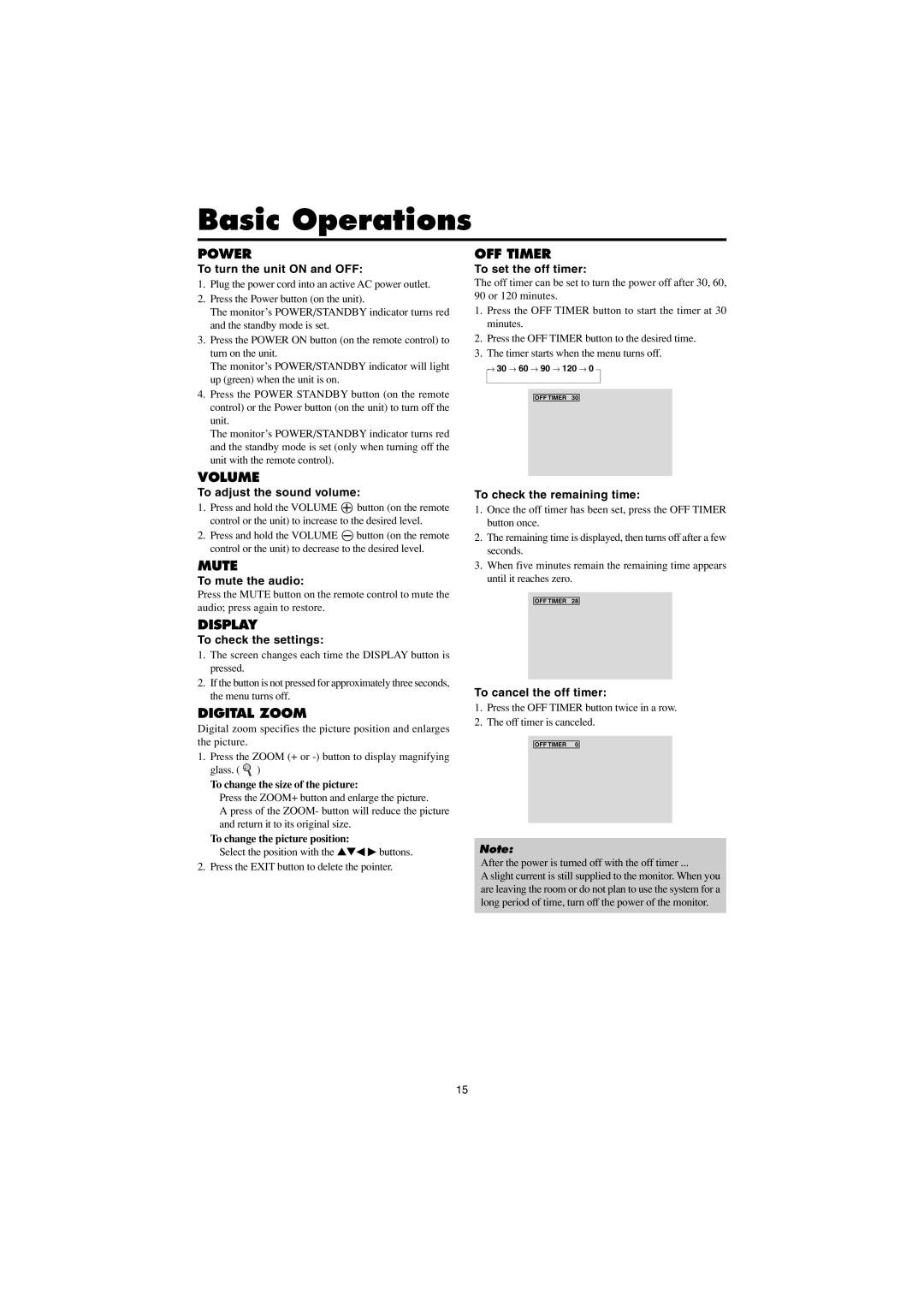 Marantz PD4230V manual Basic Operations 